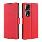 For Honor 90 Pro 5G Ultra-thin Voltage Side Buckle Horizontal Flip Leather Phone Case(Red) - 1