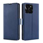 For Honor X6a 4G Ultra-thin Voltage Side Buckle Horizontal Flip Leather Phone Case(Blue) - 1