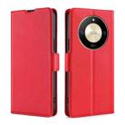 For Honor X50 5G Ultra-thin Voltage Side Buckle Horizontal Flip Leather Phone Case(Red) - 1