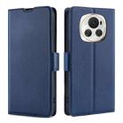 For Honor Magic6 Ultra-thin Voltage Side Buckle Horizontal Flip Leather Phone Case(Blue) - 1