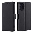 For Honor 200 5G Ultra-thin Voltage Side Buckle Horizontal Flip Leather Phone Case(Black) - 1