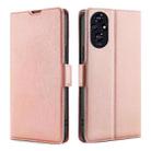 For Honor 200 5G Ultra-thin Voltage Side Buckle Horizontal Flip Leather Phone Case(Rose Gold) - 1