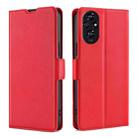 For Honor 200 5G Ultra-thin Voltage Side Buckle Horizontal Flip Leather Phone Case(Red) - 1