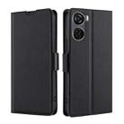 For ZTE Axon 40 Lite Ultra-thin Voltage Side Buckle Horizontal Flip Leather Phone Case(Black) - 1