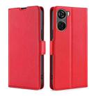 For ZTE Axon 40 Lite Ultra-thin Voltage Side Buckle Horizontal Flip Leather Phone Case(Red) - 1