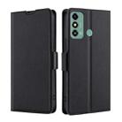 For ZTE Blade A53 4G Ultra-thin Voltage Side Buckle Horizontal Flip Leather Phone Case(Black) - 1