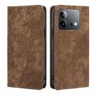 For vivo iQOO Neo 8 / 8 Pro 5G RFID Anti-theft Brush Magnetic Leather Phone Case(Brown) - 1