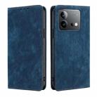 For vivo iQOO Neo 8 / 8 Pro 5G RFID Anti-theft Brush Magnetic Leather Phone Case(Blue) - 1