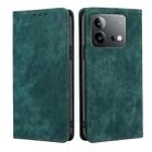 For vivo iQOO Neo 8 / 8 Pro 5G RFID Anti-theft Brush Magnetic Leather Phone Case(Green) - 1