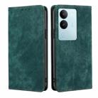 For vivo S17 5G / S17 Pro 5G RFID Anti-theft Brush Magnetic Leather Phone Case(Green) - 1