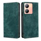 For vivo Y78 5G RFID Anti-theft Brush Magnetic Leather Phone Case(Green) - 1