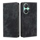 For vivo Y27 4G RFID Anti-theft Brush Magnetic Leather Phone Case(Black) - 1
