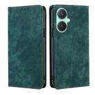 For vivo Y27 4G RFID Anti-theft Brush Magnetic Leather Phone Case(Green) - 1