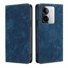For vivo Y78T 5G / iQOO Z8x 5G RFID Anti-theft Brush Magnetic Leather Phone Case(Blue) - 1