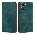 For vivo Y03 4G RFID Anti-theft Brush Magnetic Leather Phone Case(Green) - 1