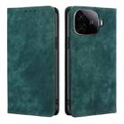 For vivo iQOO Z9 Turbo RFID Anti-theft Brush Magnetic Leather Phone Case(Green) - 1