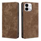 For vivo iQOO Z9x 5G RFID Anti-theft Brush Magnetic Leather Phone Case(Brown) - 1