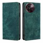 For vivo V30e 5G Global RFID Anti-theft Brush Magnetic Leather Phone Case(Green) - 1