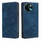 For vivo Y38 5G / T3x Global RFID Anti-theft Brush Magnetic Leather Phone Case(Blue) - 1