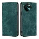 For vivo Y38 5G / T3x Global RFID Anti-theft Brush Magnetic Leather Phone Case(Green) - 1