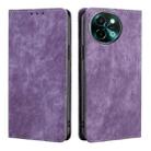 For vivo Y38 5G / T3x Global RFID Anti-theft Brush Magnetic Leather Phone Case(Purple) - 1