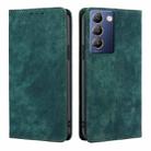For vivo Y100 5G IDN RFID Anti-theft Brush Magnetic Leather Phone Case(Green) - 1