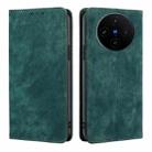 For vivo X100s RFID Anti-theft Brush Magnetic Leather Phone Case(Green) - 1