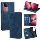For vivo V50 5G RFID Anti-theft Brush Magnetic Leather Phone Case(Blue) - 1