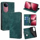 For vivo V50 5G RFID Anti-theft Brush Magnetic Leather Phone Case(Green) - 1