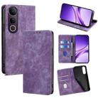 For vivo V50 Lite 5G RFID Anti-theft Brush Magnetic Leather Phone Case(Purple) - 1