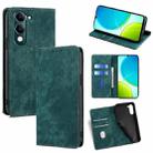 For vivo Y29s 5G / Y04 4G RFID Anti-theft Brush Magnetic Leather Phone Case(Green) - 1