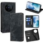 For vivo X200s 5G RFID Anti-theft Brush Magnetic Leather Phone Case(Black) - 1