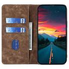 For Honor X6a 4G RFID Anti-theft Brush Magnetic Leather Phone Case(Brown) - 3