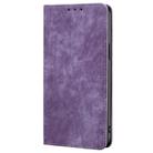 For Honor X6a 4G RFID Anti-theft Brush Magnetic Leather Phone Case(Purple) - 2