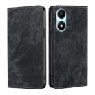 For Honor X5 Plus 4G / Play 40C RFID Anti-theft Brush Magnetic Leather Phone Case(Black) - 1