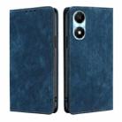 For Honor X5 Plus 4G / Play 40C RFID Anti-theft Brush Magnetic Leather Phone Case(Blue) - 1