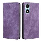 For Honor X5 Plus 4G / Play 40C RFID Anti-theft Brush Magnetic Leather Phone Case(Purple) - 1