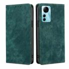 For ZTE Blabe V41 Smart 4G RFID Anti-theft Brush Magnetic Leather Phone Case(Green) - 1