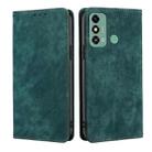 For ZTE Blade A53 4G RFID Anti-theft Brush Magnetic Leather Phone Case(Green) - 1
