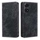 For ZTE Anshin Family RFID Anti-theft Brush Magnetic Leather Phone Case(Black) - 1