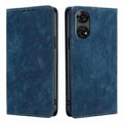 For ZTE Anshin Family RFID Anti-theft Brush Magnetic Leather Phone Case(Blue) - 1