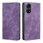 For ZTE Anshin Family RFID Anti-theft Brush Magnetic Leather Phone Case(Purple) - 1