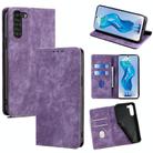 For ZTE nubia S 5G A403ZT RFID Anti-theft Brush Magnetic Leather Phone Case(Purple) - 1