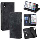 For ZTE Kantan Sumaho 4 A402ZT RFID Anti-theft Brush Magnetic Leather Phone Case(Black) - 1