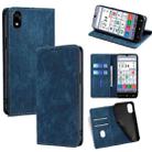For ZTE Kantan Sumaho 4 A402ZT RFID Anti-theft Brush Magnetic Leather Phone Case(Blue) - 1
