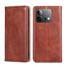 For vivo iQOO Neo 8 / 8 Pro 5G Gloss Oil Solid Color Magnetic Leather Phone Case(Brown) - 1