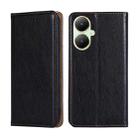 For vivo Y35+ 5G Gloss Oil Solid Color Magnetic Leather Phone Case(Black) - 1