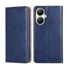 For vivo Y35+ 5G Gloss Oil Solid Color Magnetic Leather Phone Case(Blue) - 1