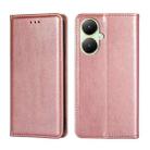 For vivo Y35+ 5G Gloss Oil Solid Color Magnetic Leather Phone Case(Rose Gold) - 1