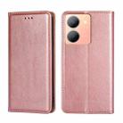 For vivo Y78 5G Gloss Oil Solid Color Magnetic Leather Phone Case(Rose Gold) - 1